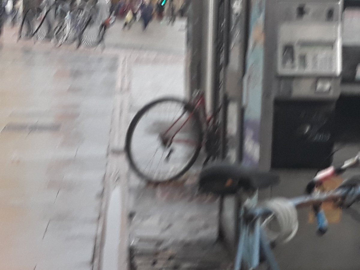 LynnAllardice's tweet photo. Only 3 bike racked outside overgate. Quite central &amp; bikes tied to everything and anything. Not very encouraging. #dhwdnd @HealthyWeightD https://t.co/sQX1q4fNZk