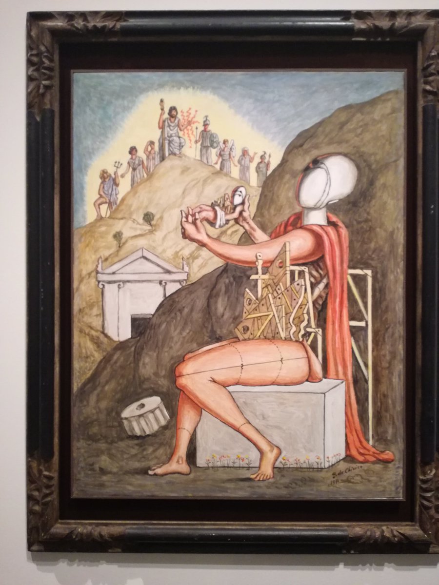 mitos_logos's tweet photo. #Edipo y la #Esfinge ( Giorgio di Chirico) #pinturaMitológica https://t.co/BWW7h2q6zy