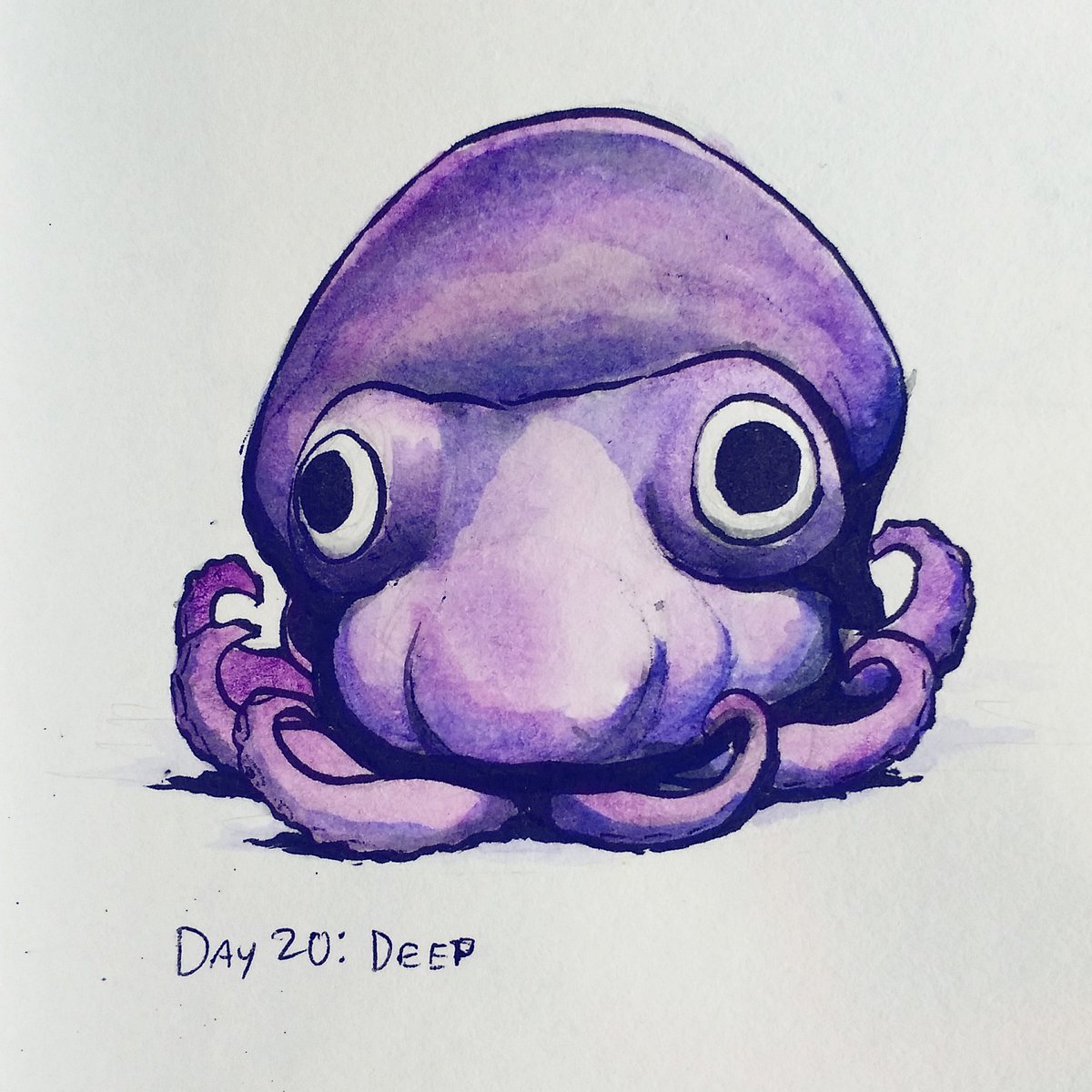 Googly eyes! 
#inktober2017 #inktoberday20 #DeepSeaCreatures #BobtailSquid