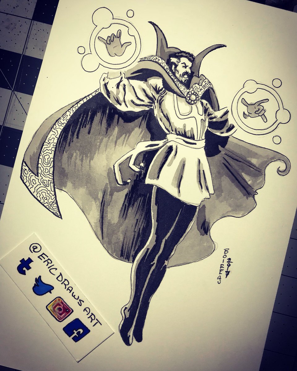 EricDrawsArt's tweet photo. #drstrange #marvel #awhex #inktober #drawlloween Day 24. https://t.co/DYUq20beFM