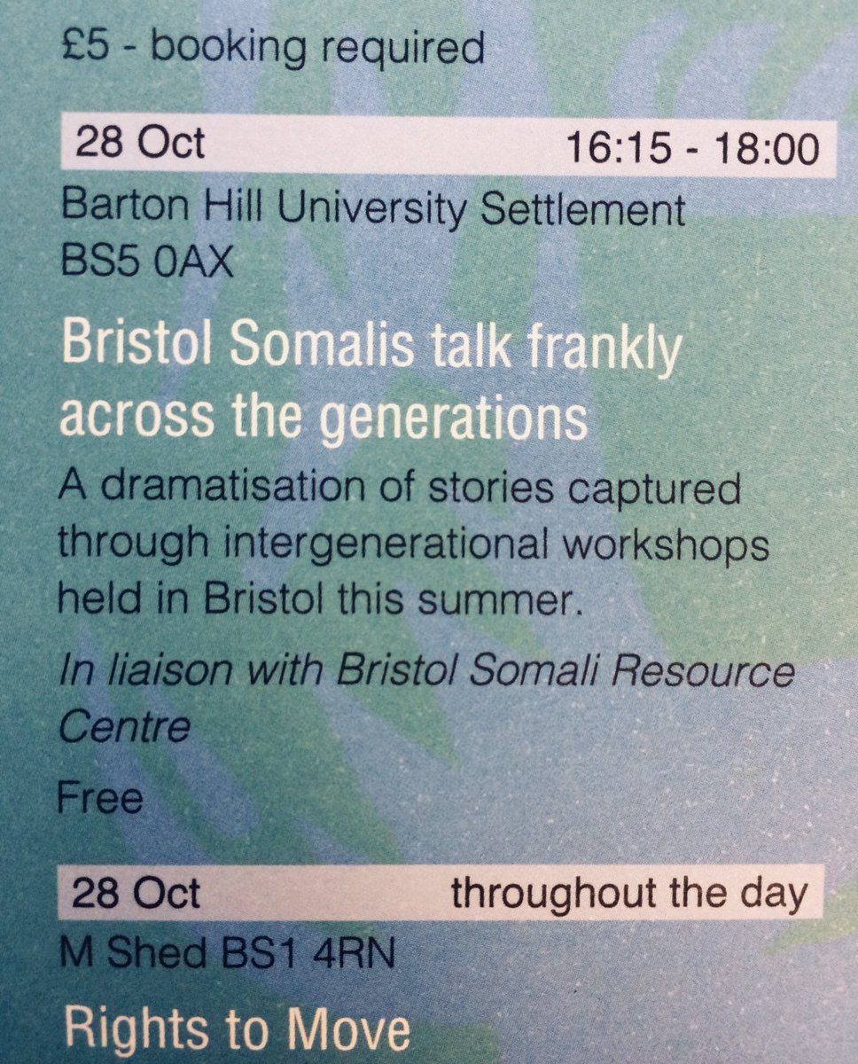 Our Partner, Bristol Somali Resource Centre, hosts Intergenerational Workshops Sat 28th as part of Journey To Justice 2017 #jtojbristol