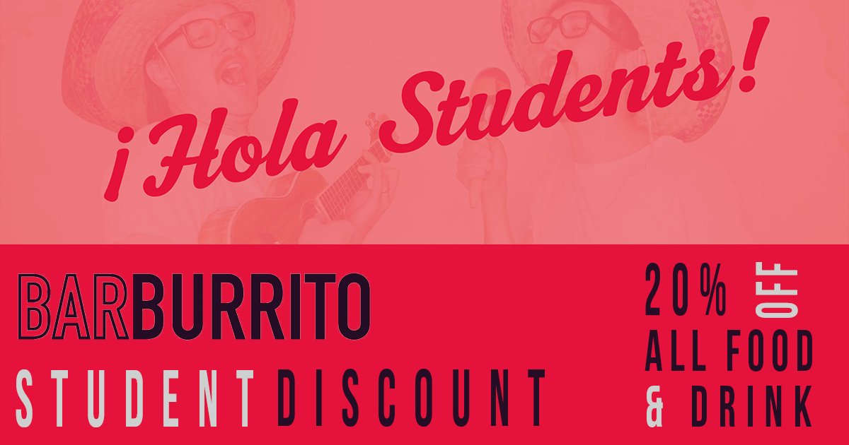 barburtweeto's tweet photo. Show us a valid student ID and get 20% off all food &amp; drink. Simples! https://t.co/WgW8TtB6wp