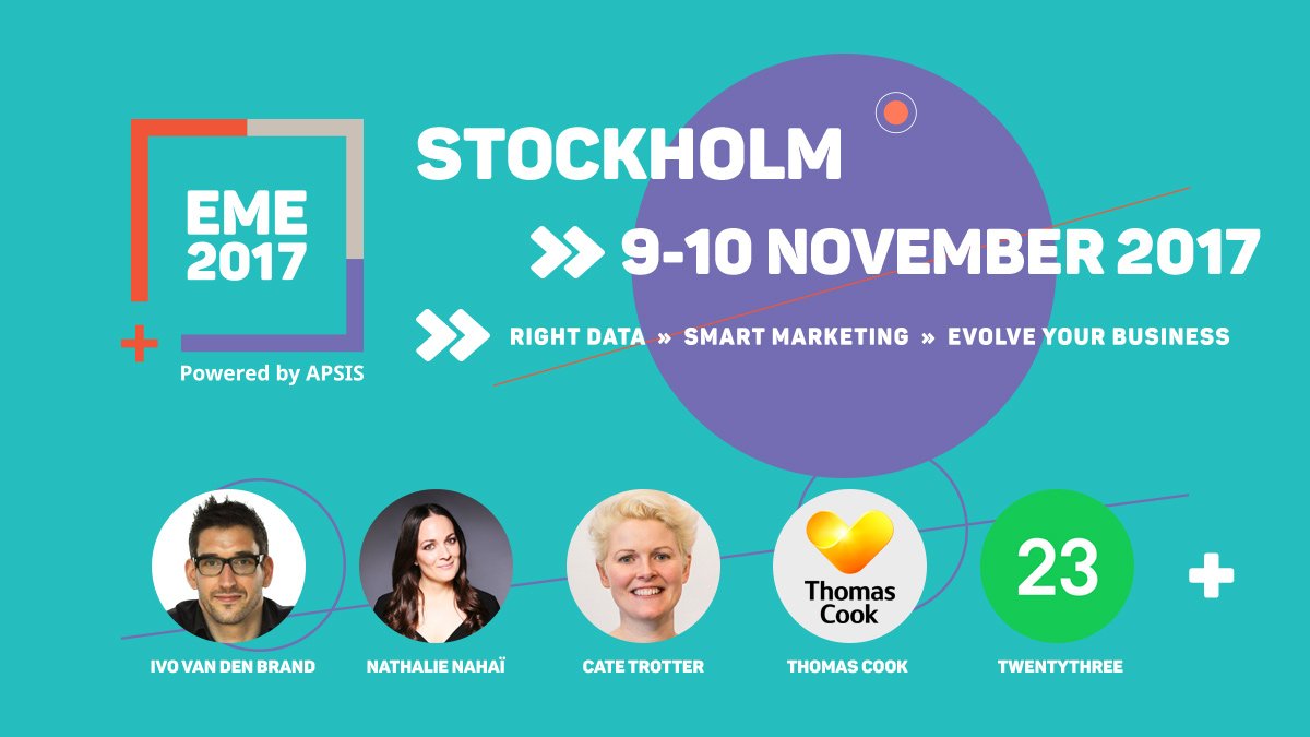 APSIS's tweet image. Looking for #digitalmarketing inspiration in November? Join +500 #Marketing experts at EME2017 in #Stockholm &amp;gt; bit.ly/2y4SoFP