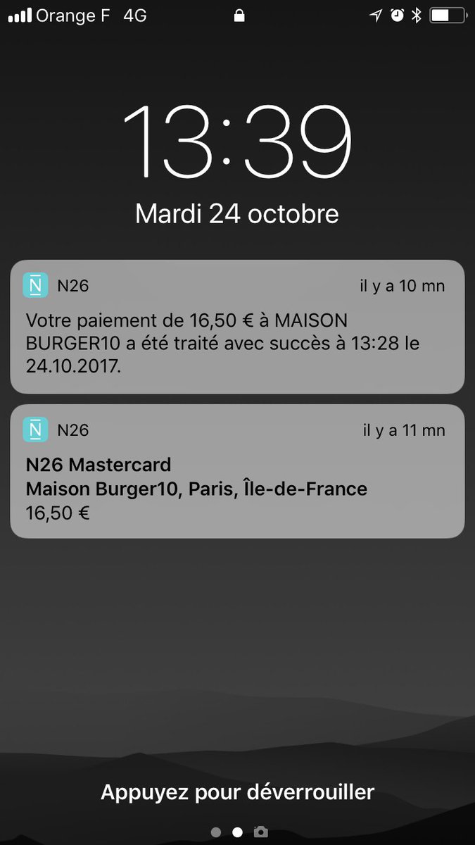 RomainHeuillard's tweet image. 1 paiement Apple Pay avec @N26 génère 2 notifications #notificationoverload