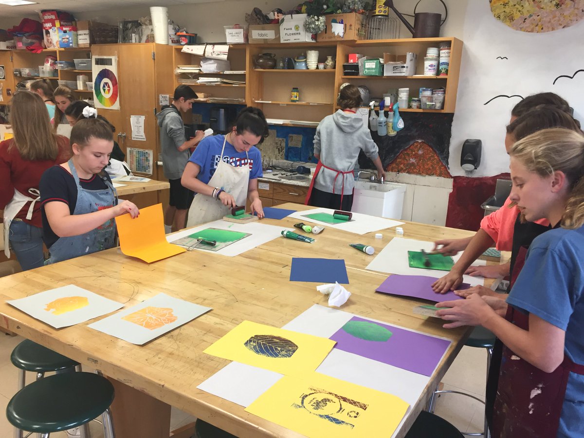 printmaking color collaborations in the art room