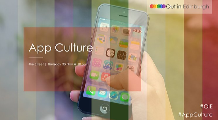 OutInEdi's tweet photo. Join us &amp; special guests Thurs 30thNov 18:30@ The Street for our event "App Culture" How are Apps defining LGBTI culture? #OIE #AppCulture 🌈 https://t.co/yd1h1txrSy