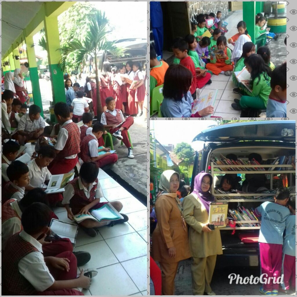 bdgdisarpus's tweet photo. #TimSABUMI #Perpusling _ Salah satu mobil perpustakaan keliling memberikan layanan di SDN Dwikora, misi kami utk tingkatkan minat baca Siswa https://t.co/PZEkI4K9D1