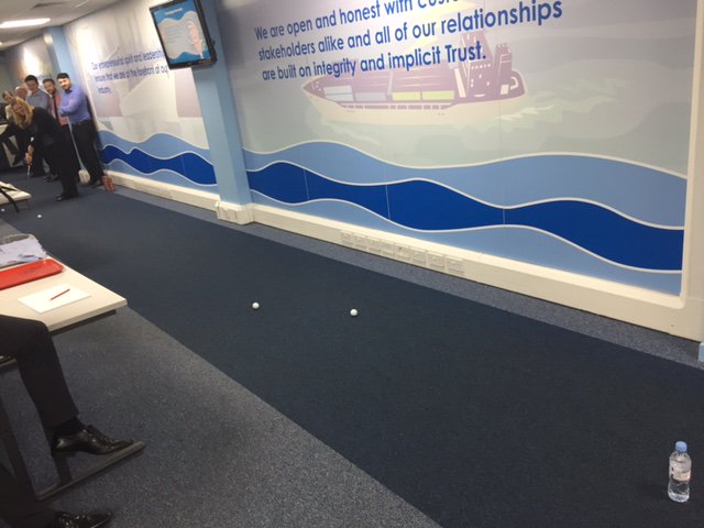 cardinalcaptain's tweet photo. We ended up with a dead heat this morning with Team3 and Accounts both tying 6 inches #Nearestthepin #makingfreightfun #happyworkday https://t.co/F22wms1K29