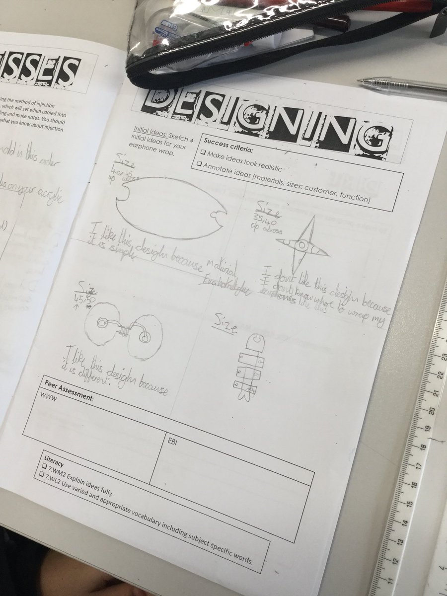 DT_ACS's tweet photo. Lovely design work from Madison, Bobbie, Millie and Max in Product Design today ⭐️ #designandtechnology #headphonewrap #injectionmoulding https://t.co/KfbInwSV4q