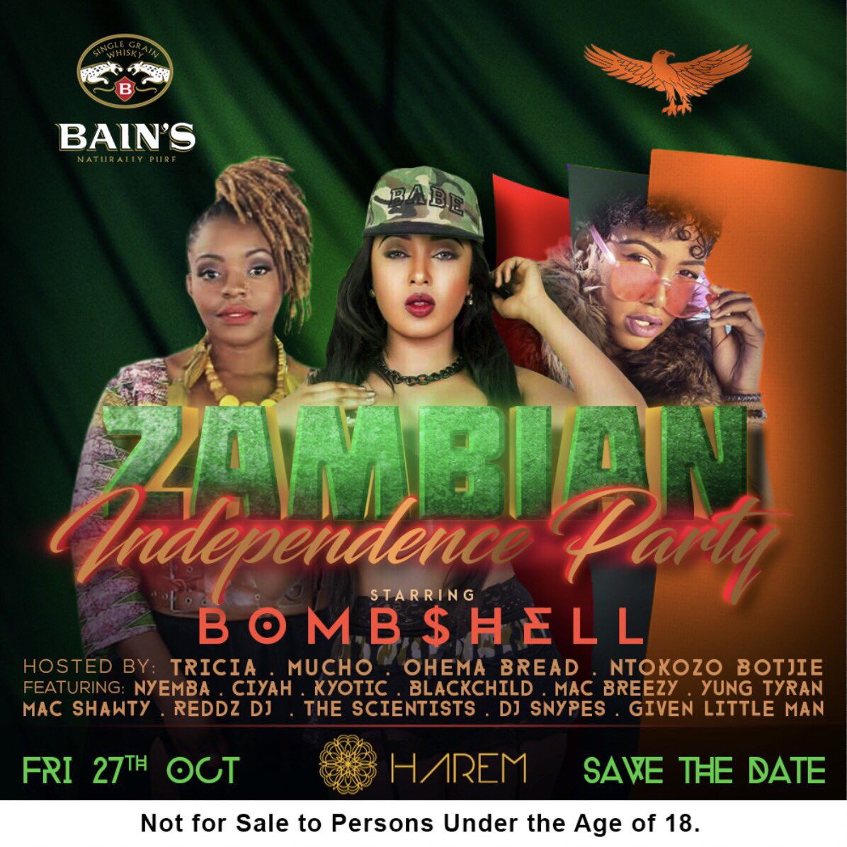 Joodie_Leeuw's tweet photo. This Friday @Harem_sa it's a #ZambianIndependenceParty 🇿🇲 starring @MizzBombshell 🎉 https://t.co/AiflyM7mXU