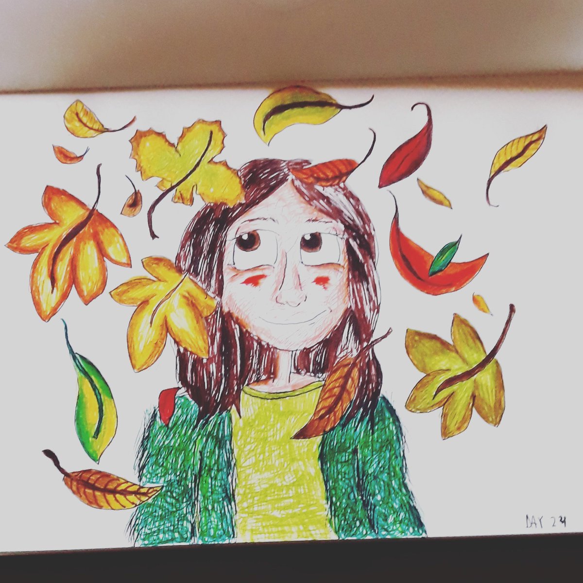 Erica_Glas's tweet photo. Day 24 of #inktober ! Fall is here! 🍁🍂
#inktober2017 #fall #Autumnwatch  #fallcolours #leavesfall  #illustration  #season https://t.co/xBJGaQ5yxV