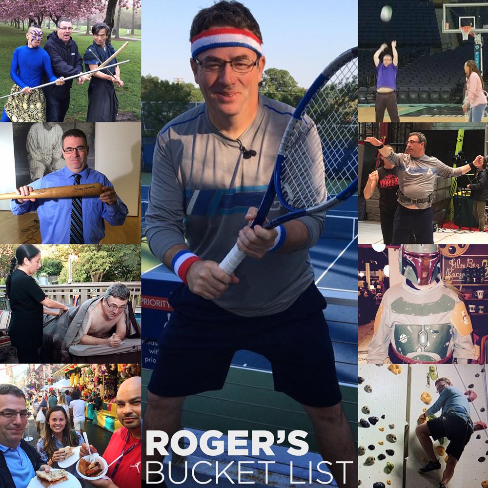 NY1's tweet photo. .@RogerClark41 is on a mission to conquer NYC and his bucket list - live on camera! Have an idea for him to try? Tell us! #RogersBucketList https://t.co/mKzGuKcFGC