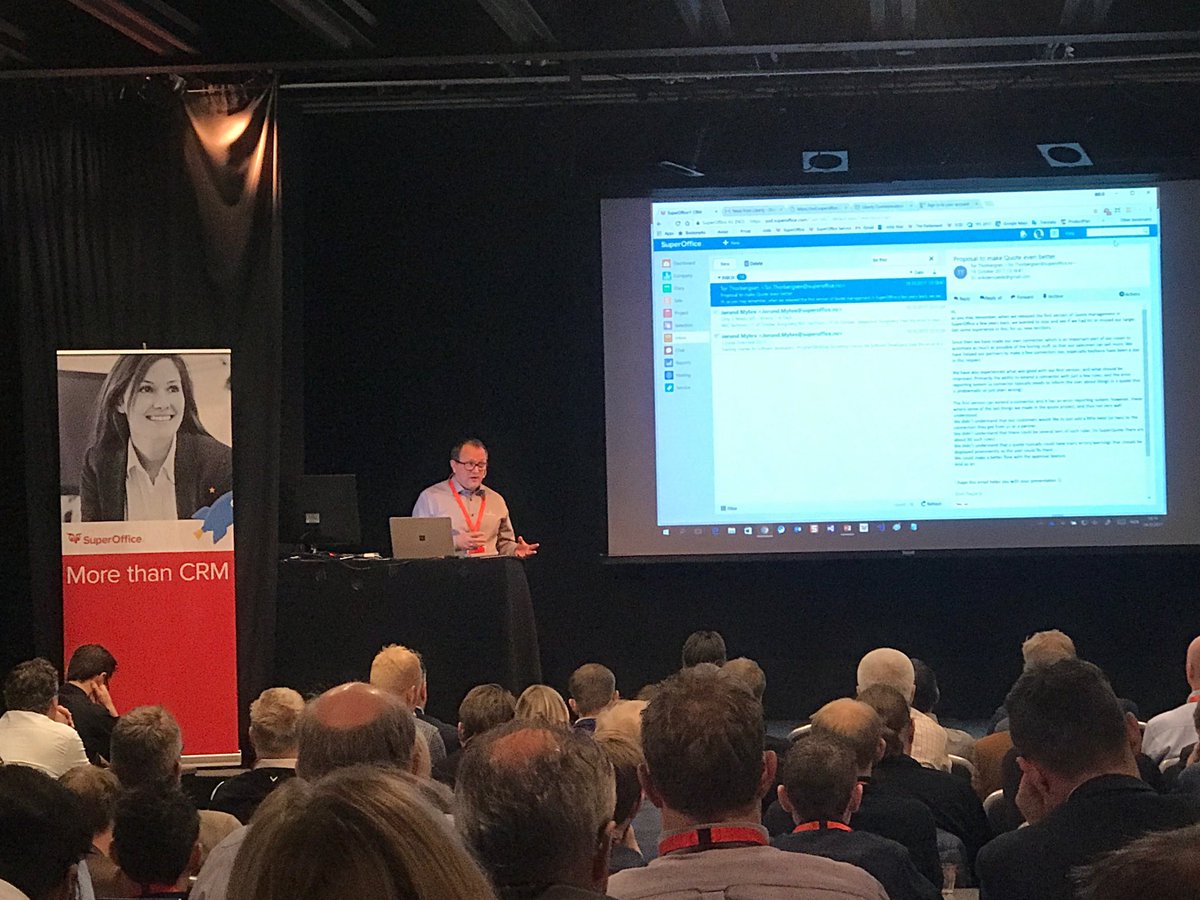 CathrineM's tweet photo. Erik Eide in good form demonstrating the nice new inbox in SuperOffice 8.1 #ExpWld https://t.co/lODIeBgeRP