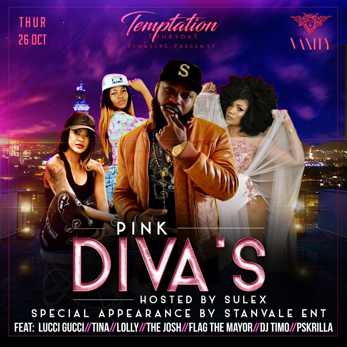 DJSULEX's tweet photo. Temptation Thursday #pinklips #pinkdivas @Vanity_PTA @luccigucci84 @makielicious @Dlangwana @THEJOSHDJ getting it pumping it's gonna be π₯ https://t.co/fWKpOcX5rK