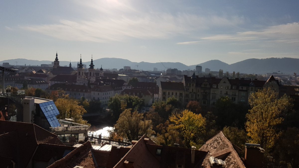 Erinazeus's tweet photo. Reflecting and enjoying view over #Graz, after an intense General Meeting of @H2020STORY project. Thank you @JOAN_RESEARCH for hosting! https://t.co/ApzS9hlJ7M