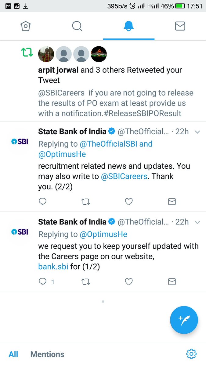OptimusHe's tweet photo. @TheOfficialSBI  This is the reply I for #SBIPOResults2017 but @SBICareers page is in active for 3 months. Stop giving dead-ends. @PMOIndia https://t.co/vY6MtCzg81