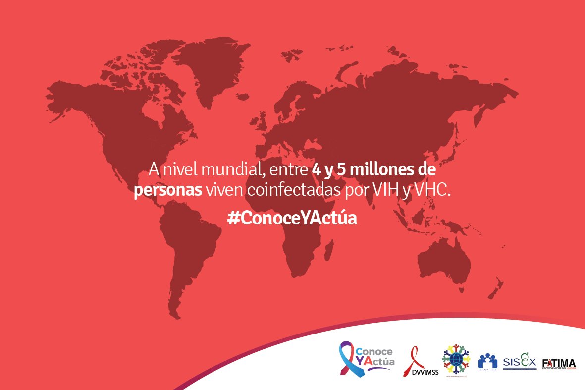 DVVIMSS's tweet photo. A nivel mundial sería gratificante disminuir el número de personas que viven con coinfección por #VIH y #VHC.
#ConoceYActúa https://t.co/SL1gVTM1F6