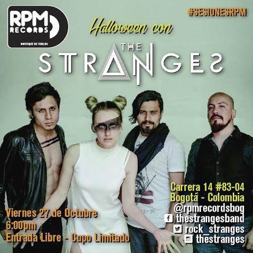 BOmm_Bogota's tweet photo. Halloween suena mejor con @rock_stranges. No te pierdas otra de las #SesionesRPM 27-OCT | Entrada Libre. https://t.co/rxRAIv74V0
