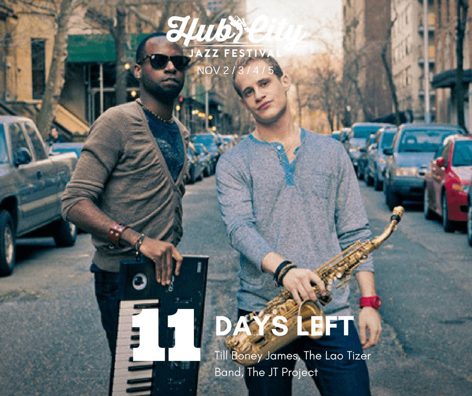 HubCityJazz's tweet photo. ONLY 11 DAYS till The JT Project at Hub City Jazz Festival. Have you got your tickets yet? >> https://t.co/dBQmMd98we https://t.co/7tNWYtEB4L