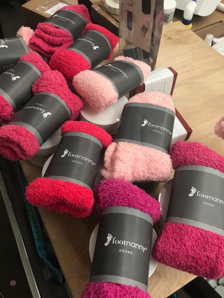 Footnanny's tweet image. We are packing all our #pinksock orders @Footnanny #awareness #october