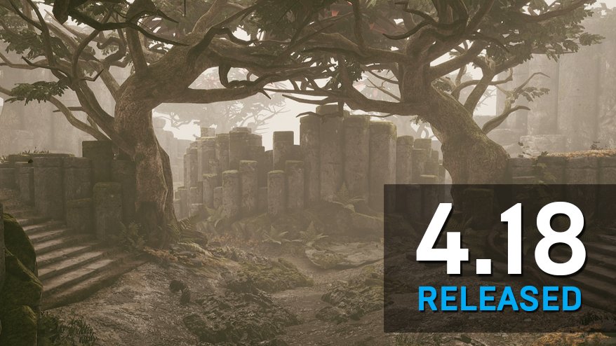UnrealEngine's tweet photo. Unreal Engine 4.18 is here! Introducing major rendering, physics editing, media framework &amp; AR improvements: https://t.co/O6THfNYURn #UE4 https://t.co/ABq2xeu6z7