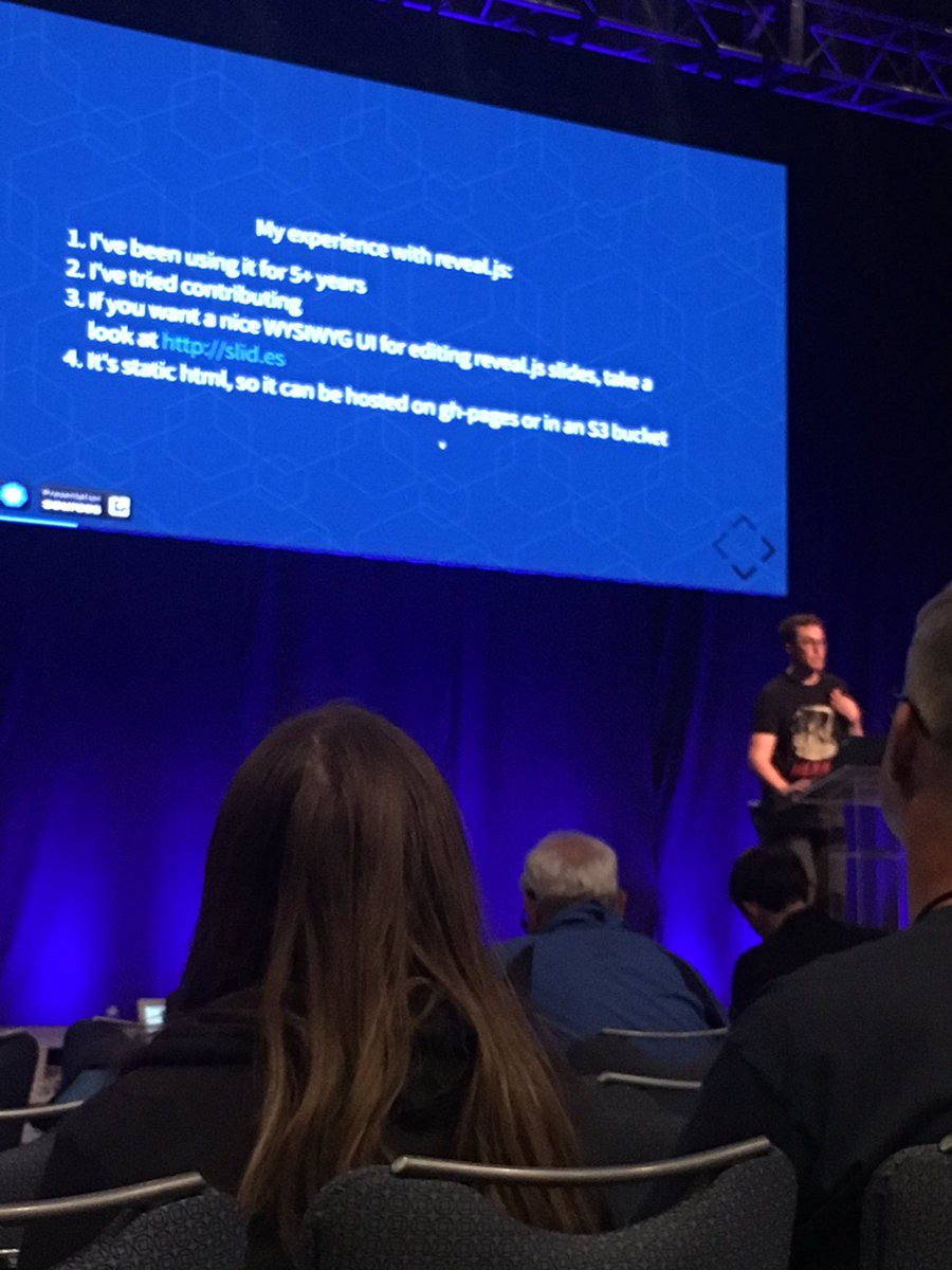 MoxieHampton's tweet image. Definitely going to checkout #RevealJS for my talk. Thanks for sharing @ryanj! #ATO2017