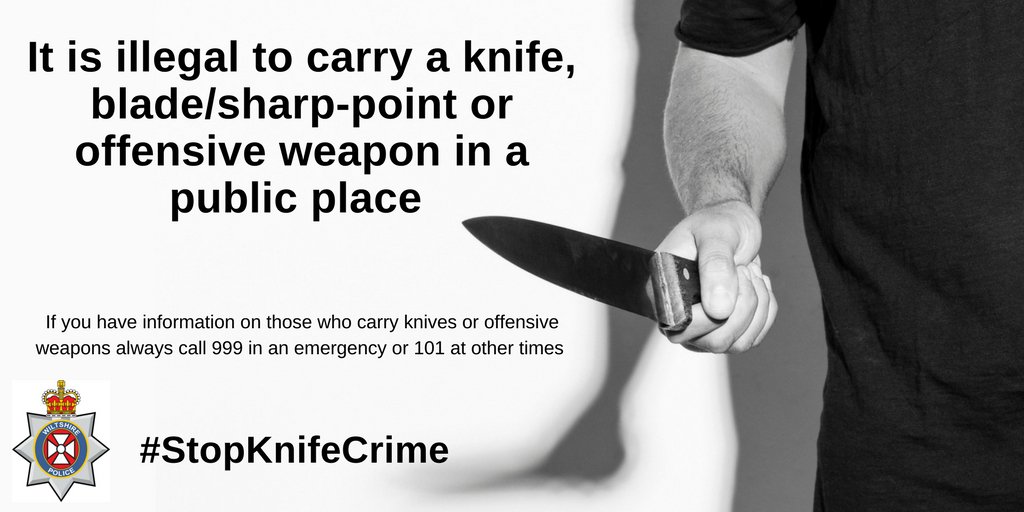 wiltshirepolice's tweet photo. If you have information about anyone carrying or using knives you can contact your local police on 101 or in an emergency always dial 999. https://t.co/Q7H5yk0vPA