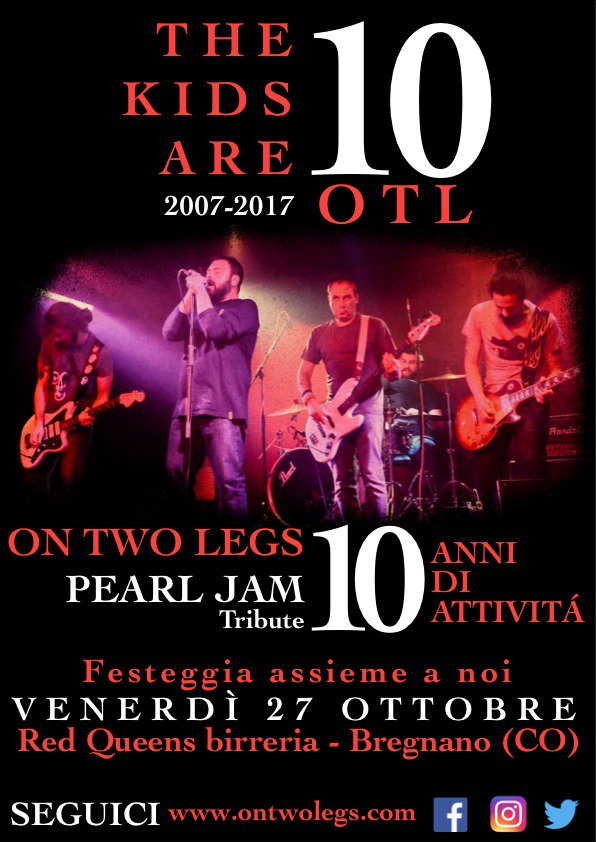 SalvoPJ's tweet photo. The kids are 10! Festeggiamo 10 anni di live con gli @OnTwoLegsPJ #PearlJam #tributeband #RedQueensBregnano https://t.co/iJTUqkYzTj https://t.co/bEdFPkg2O0