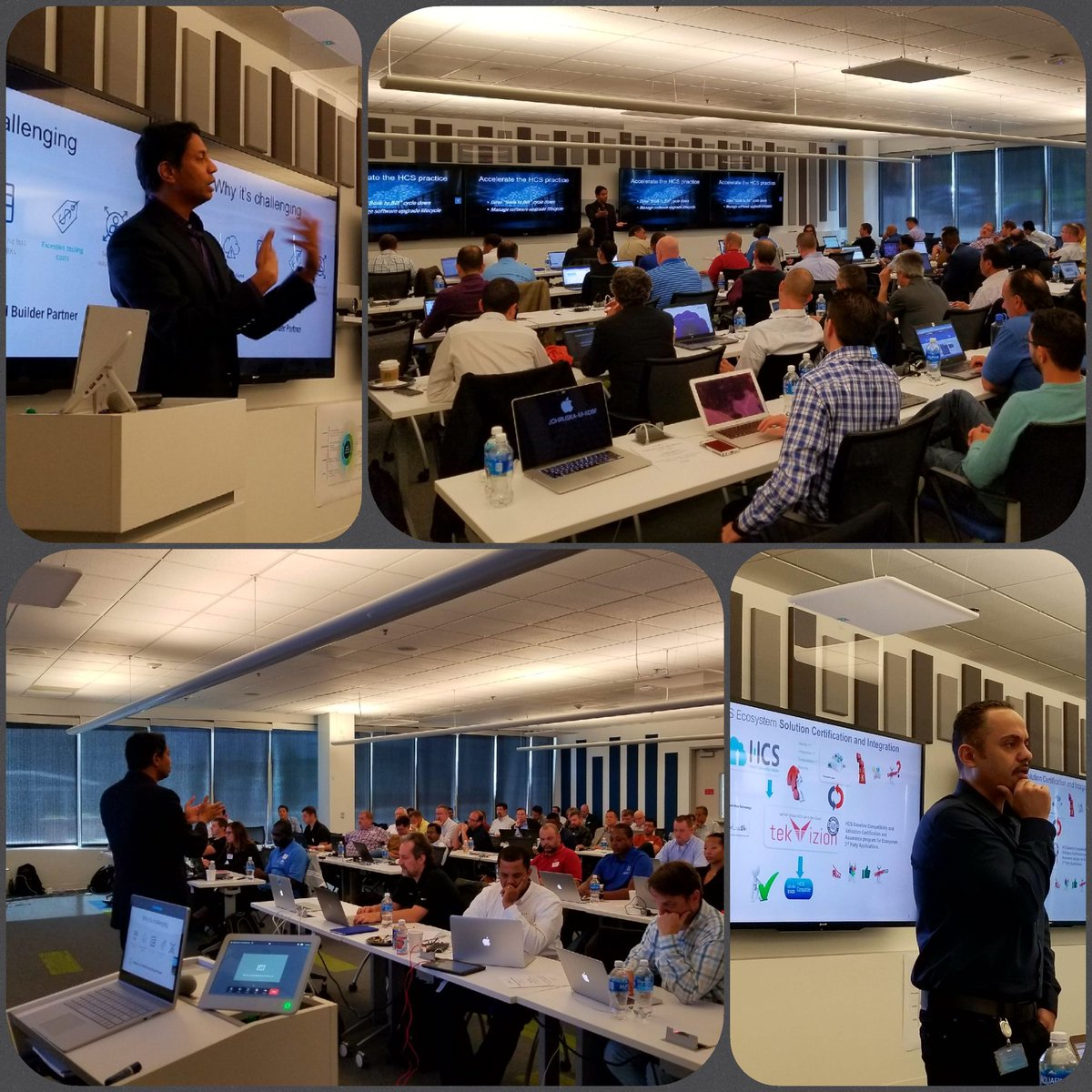 darlene007's tweet photo. . @tekvizion @Chakra_Devalla &amp; HCS PM, Mo presenting our @CiscoCollab HCS services available to Deployathon audience https://t.co/WozUbw8kLO