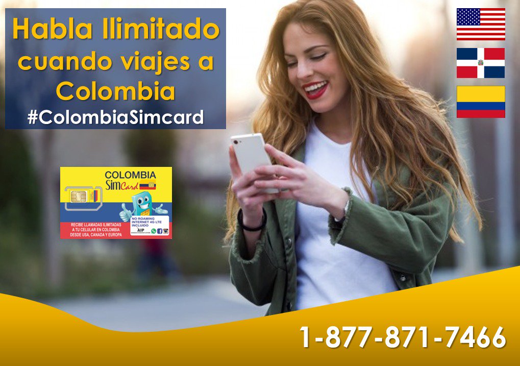 ColombiaSIMCARD's tweet image. No importa si viajas desde #USA o #RD. #HablaIlimitado con #ColombiaSIMCARD 😁#Colombia#SinRoaming