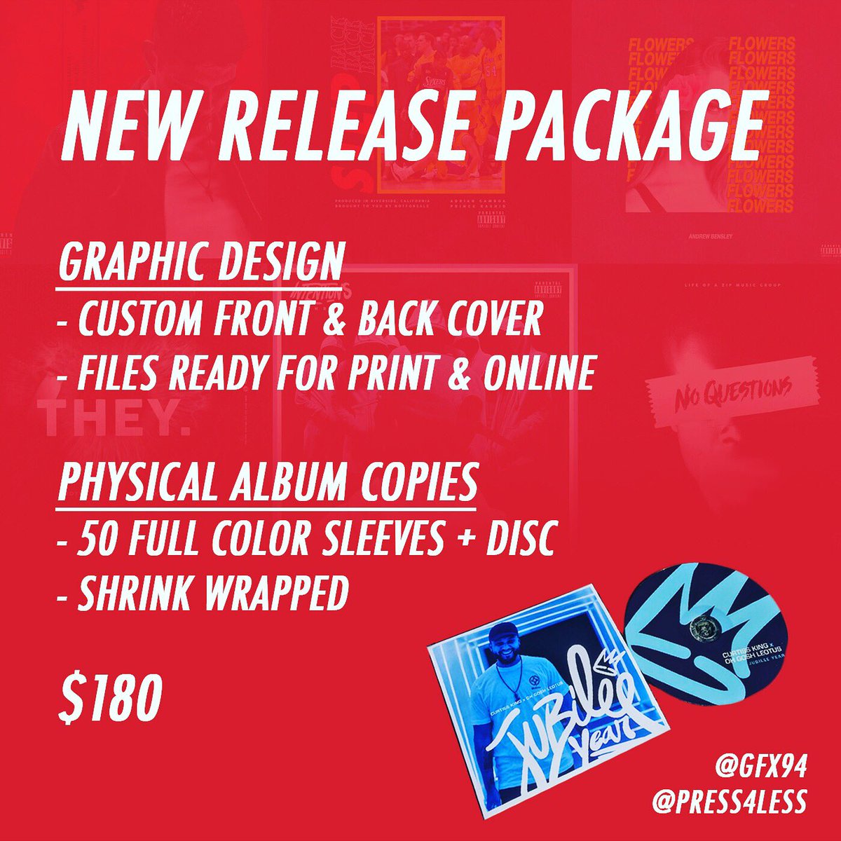 Press4Less's tweet image. 🚨🚨🚨Getting ready to wrap a project? Need artwork and hard copies? 🚨🚨🚨 No problem we got you with the "New Release Package"