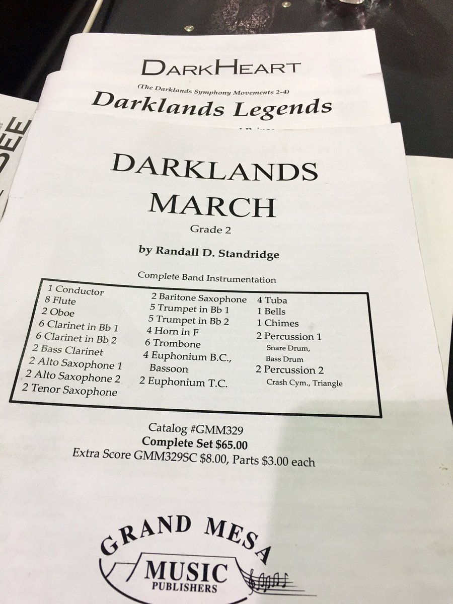 JoshuaSGlover's tweet photo. @RandallStandrid The HS Band my colleague and I conduct are playing these at our concert tonight. We love them! https://t.co/8CFI2pSxyt