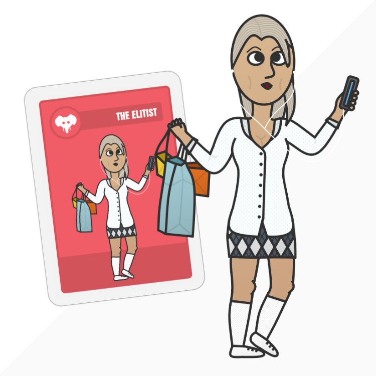 LibsvsConsUS's tweet photo. The Elitist, the next playable Con in Libs vs Cons. #kickstarter #cardgame #boardgame #elitist #snob #characterdesign https://t.co/3wx2eb8TDf