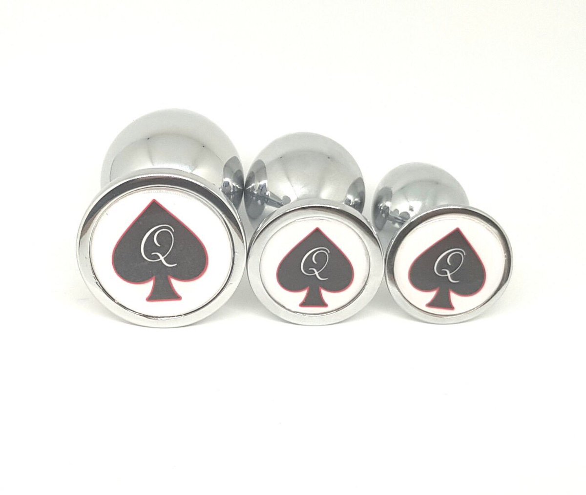 KinkyPleasures_'s tweet photo. Queens of spades custom made butt plugs #BBC #queenofspades #ilovebbc #buttplugs #anal #bdsm #cuckold #mistress #submale https://t.co/Zjyt4l6m5A