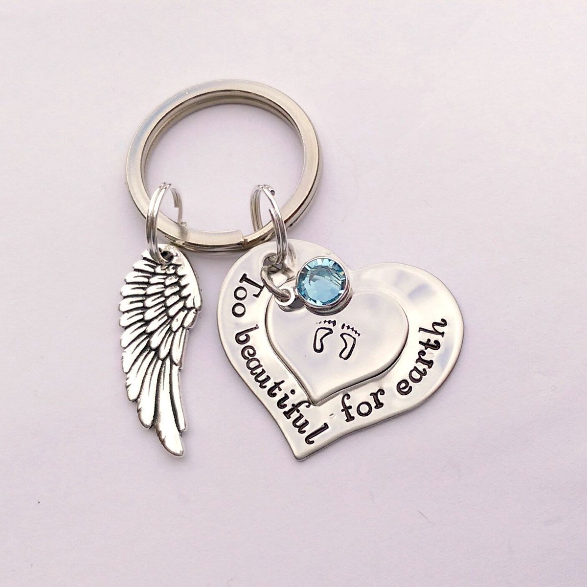 ems_jewellery's tweet image. Personalised memorial keyring - Too beautiful for earth k… tuppu.net/20ac1f96 #EmsStampedJewellery #LossOfChild