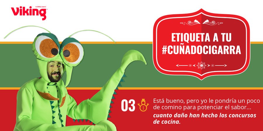 Viking_es's tweet photo. ¡No te dejes liar por tu #cuñadocigarra y disfruta cocinando! Descubre el decálogo del #cuñadocigarra en https://t.co/DezkYWMdco #HpSoMeRace https://t.co/PLbnTuWlwK