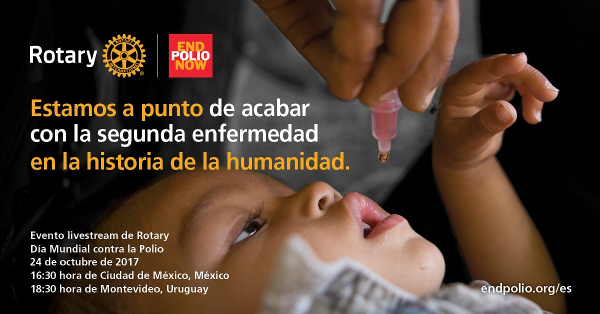 ¡Hoy es el Día Mundial contra la Polio! Celebra con nosotros en línea hoy a las  2:30 p.m. hora Seattle endpol.io/2y39NPF  #endpolio