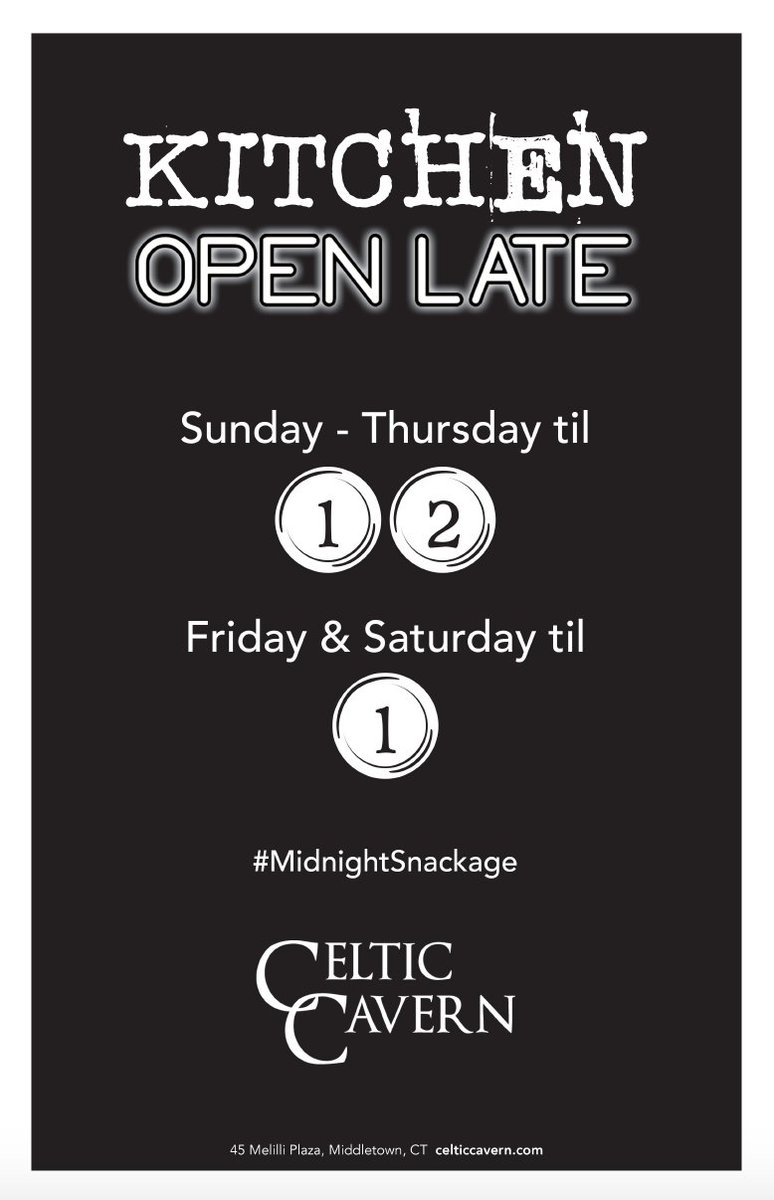 celticcavern's tweet photo. Only kitchen in town that's open late night EVERY night. 🍴🌛 https://t.co/t8mu8Usc0s