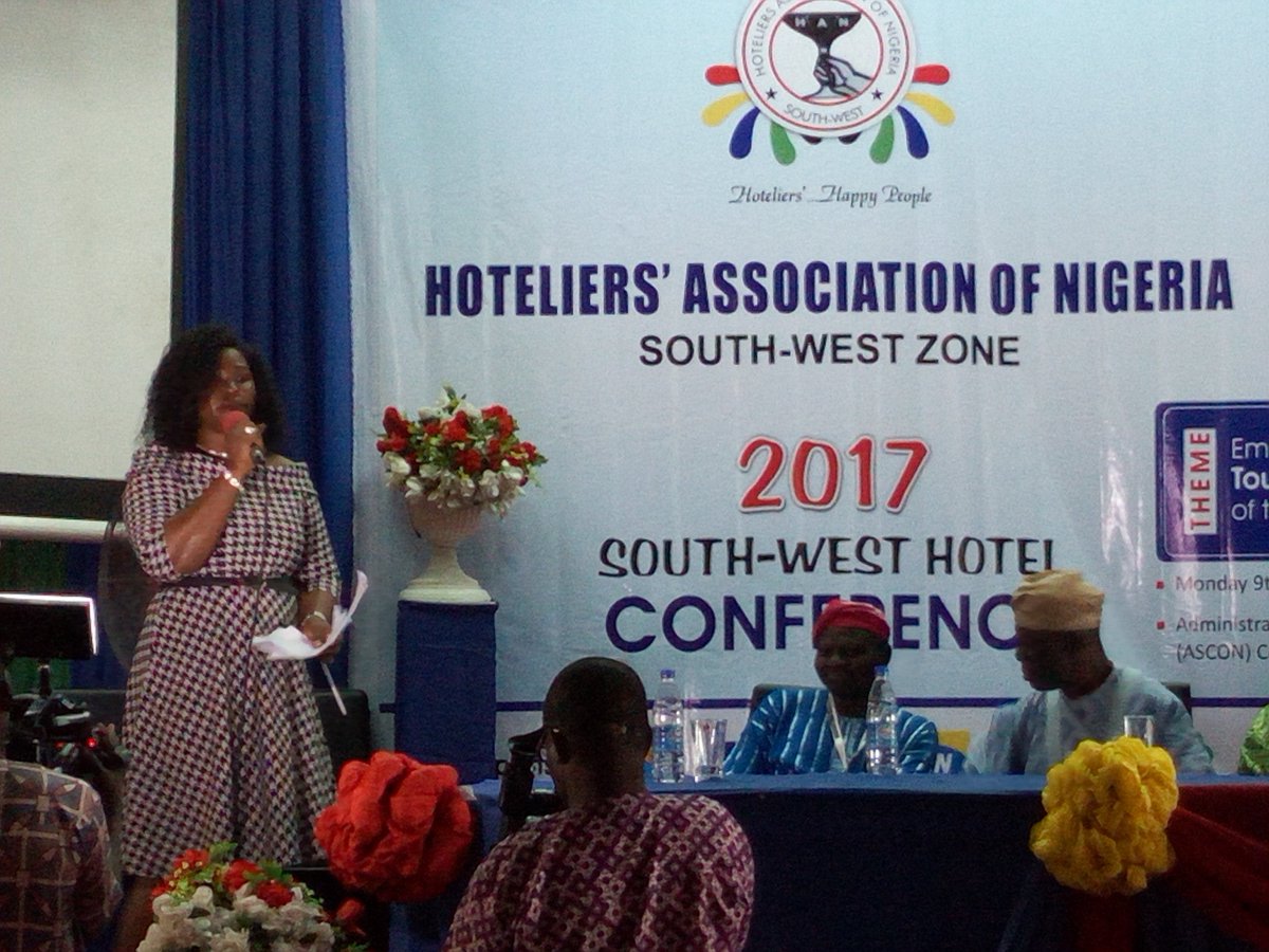 AVRS <a href="/avrs_nigeria/">AVRS Nigeria</a> General Manager <a href="/OloribunmiFawol/">Olubunmi Fawole</a> @ d Hoteliers' Association of Nig, South-West Zone Conference. Sensitizing them on AVRS