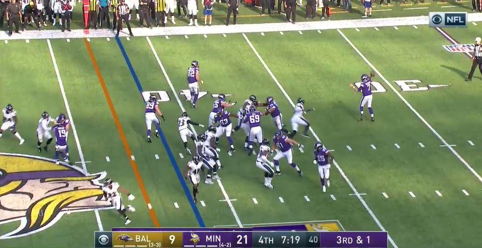 .@KyleRudolph82 had plenty of room to run following his catch on a critical 3rd down.  FILM: mnvkn.gs/e6eE1a https://t.co/pZFR0mtJSg