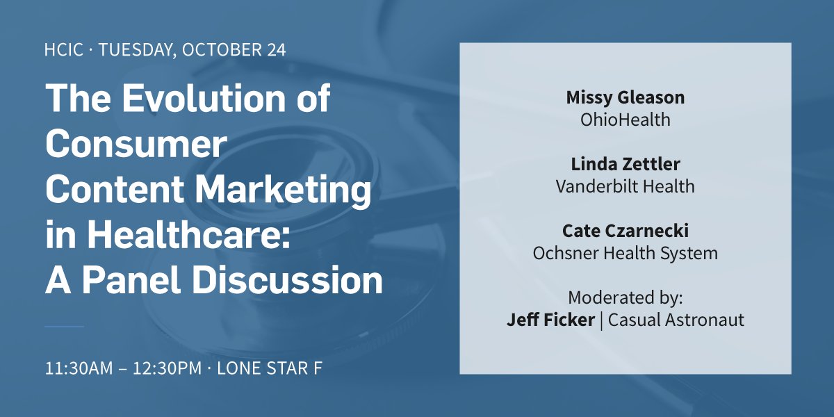 How does a hospital build a content marketing program that addresses the unique needs of consumers in its region? Come find out! #HCIC17