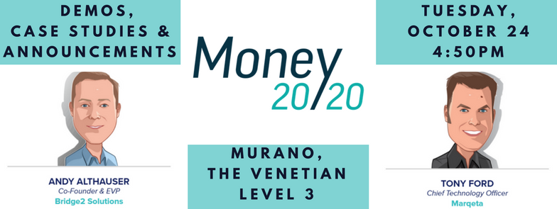 Bridge2Solution's tweet photo. Bridge2 Solutions &amp; @Marqeta are co-presenting at @money2020 making big announcement at 4:50pm PT #Money2020 #LoyaltyUnlocked #LoyaltyPay https://t.co/iIkmoYU0g2