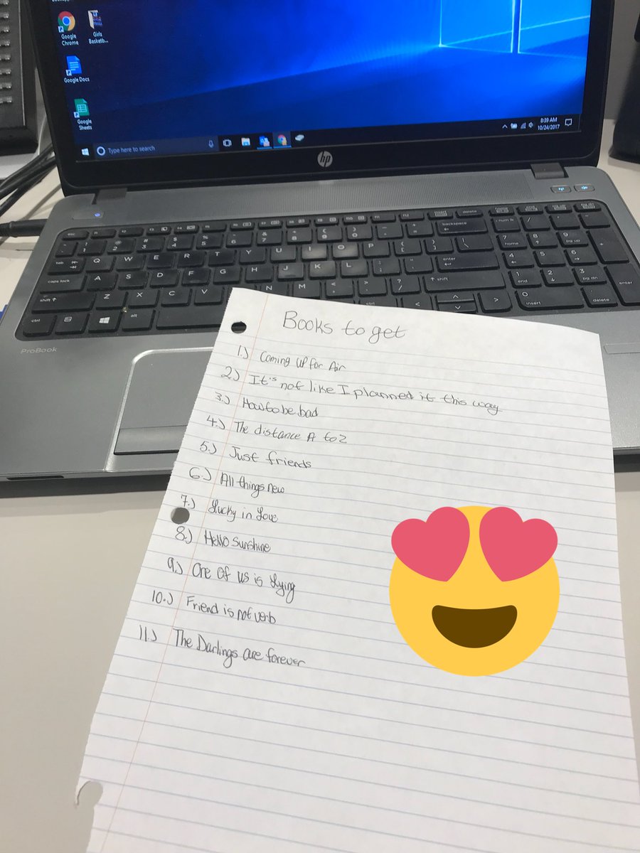 LibraryMSHS's tweet photo. Finding “books to get” lists on your computer when you get to school on a dreary morning is a librarian’s favorite thing! https://t.co/rbP7MhFocu