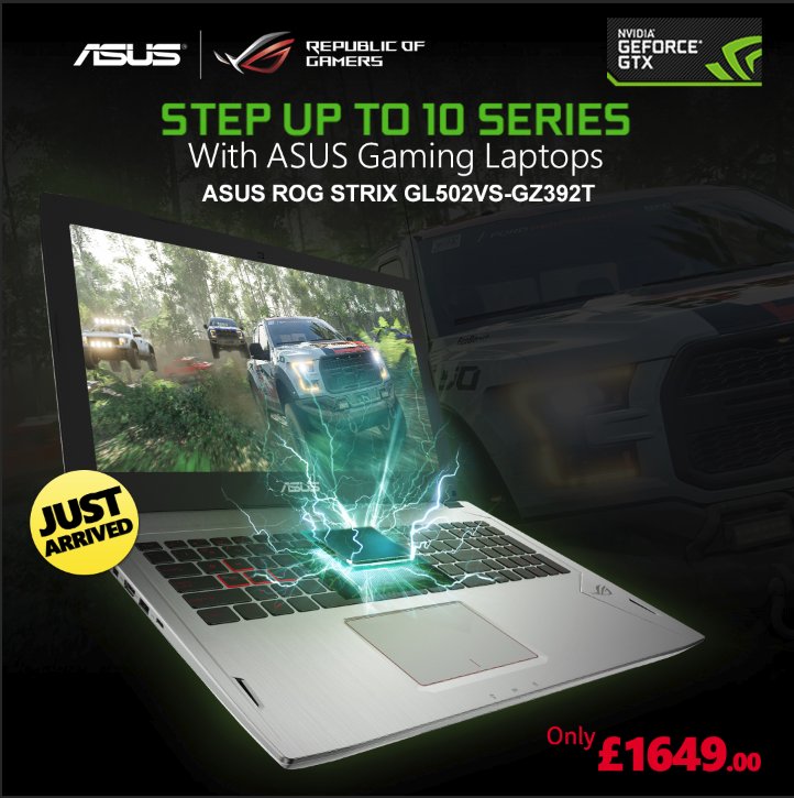 SaveOnLaptops's tweet photo. STEP UP TO 10 SERIES With ASUS ROG STRIX GL502VS-GZ392T Gaming Laptops! Buy it online now - https://t.co/G1A341E6eK https://t.co/jKKQkZwsKA