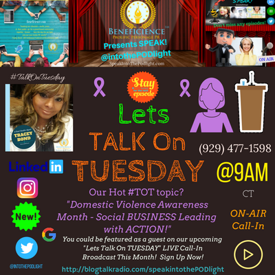 stopsocialbully's tweet photo. 9a Lets #TalkOnTuesday #DVAM #SocialBUSINESS #Leading #ACTION! #SpeakintothePODlight Show Dial (949) 477-1598 #Speak
https://t.co/5Q3ecGiCF1 https://t.co/sf01QVQcKH