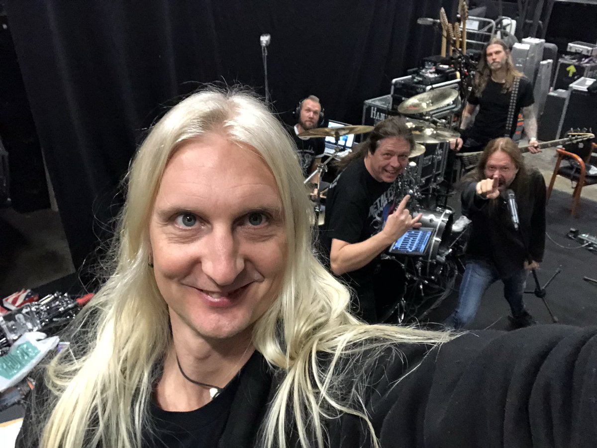 HammerFall's tweet photo. Rehearsing for the Swedish club tour. Dates & tix: https://t.co/vW4ZD33Z06. Join us for unlimited amounts of metal & fun! #BuiltToTour2017 https://t.co/3JW7oiTunu