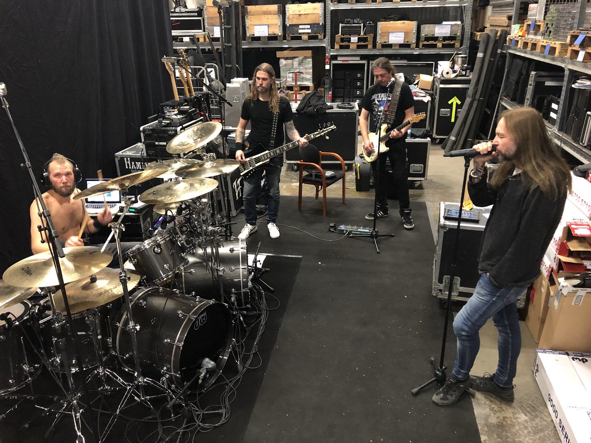 HammerFall's tweet photo. Rehearsing for the Swedish club tour. Dates & tix: https://t.co/vW4ZD33Z06. Join us for unlimited amounts of metal & fun! #BuiltToTour2017 https://t.co/3JW7oiTunu