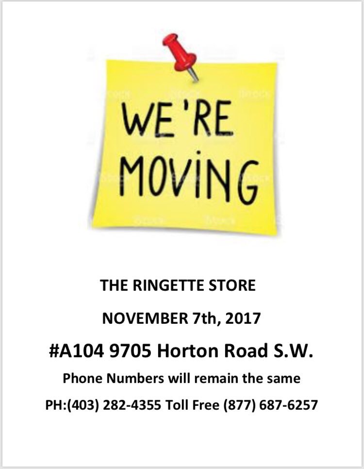 ringette_store's tweet photo. Our Calgary location is MOVING! Check it out! November 7th our new address will be 9705 Horton Road SW #A104. #movingday #newaddress https://t.co/QREoyZ3DHQ