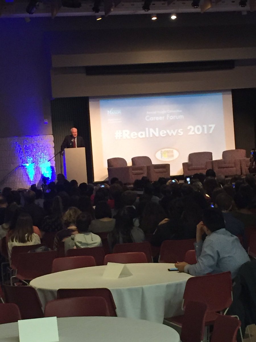 CamAyoubPR's tweet photo. So excited to have @HardballChris speaking here at today's Mason Comm Forum!!! #RealNews2017 https://t.co/VIdBiGuzHM