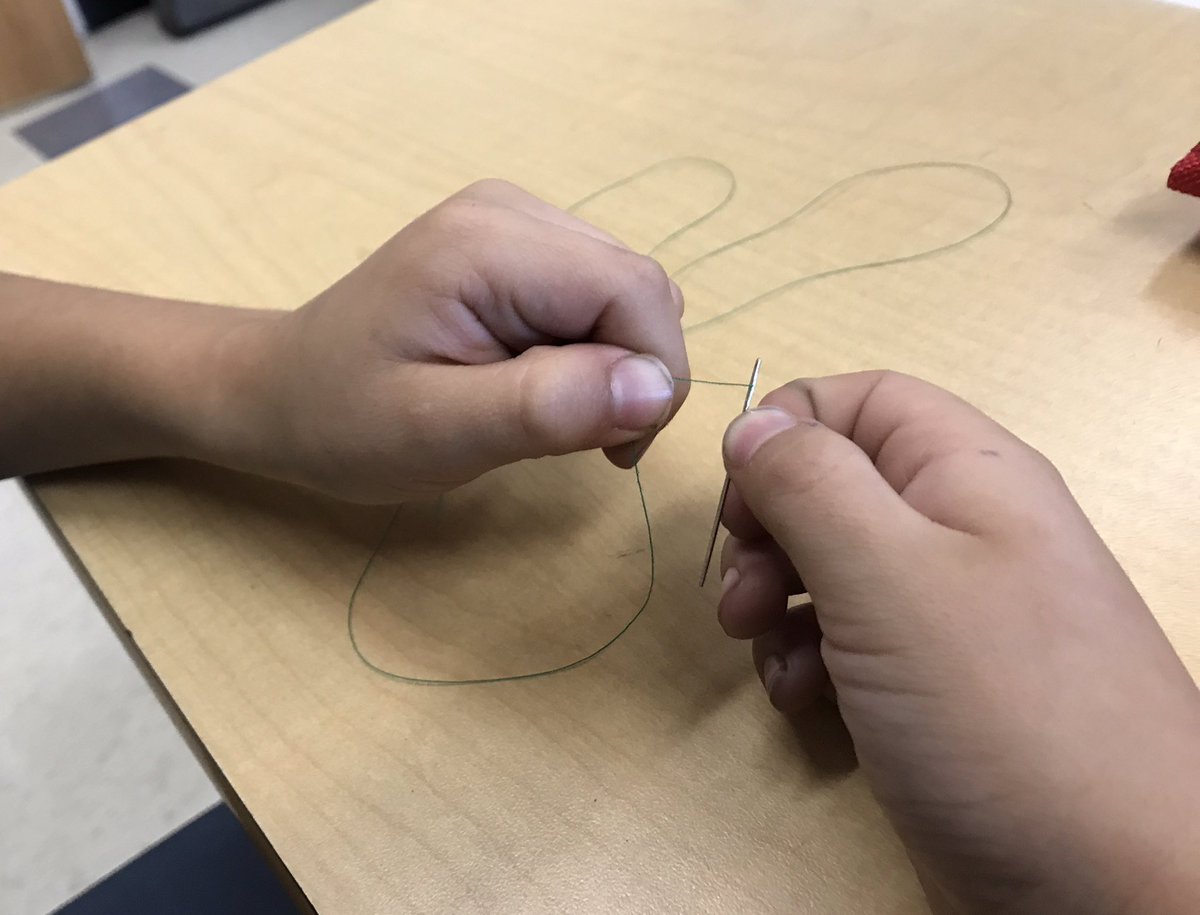 asant_7's tweet image. Clubs @PoplinES_NC  Sewing club threading a needle. Students and their home projects!  #TeamUCPS @MrsAmyWeddine @PoplinPrincipal @PoplinAP